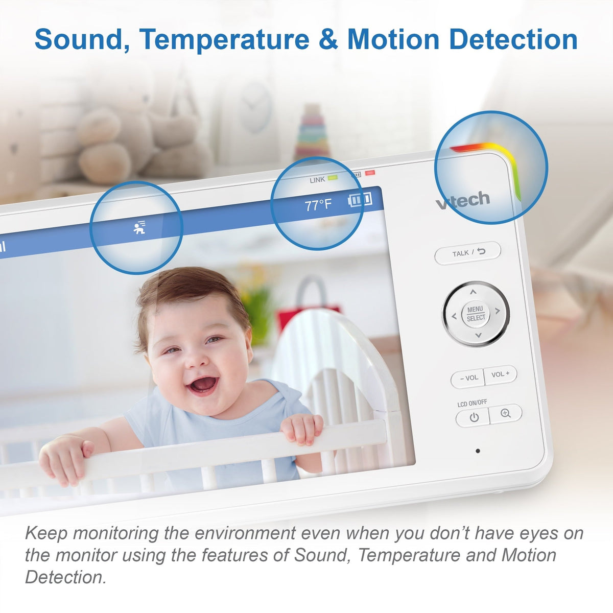 VTech RM5866HD Smart WiFi Pan & Tilt Baby Monitor with 1080p HD Video, Smartphone Access & Night Light