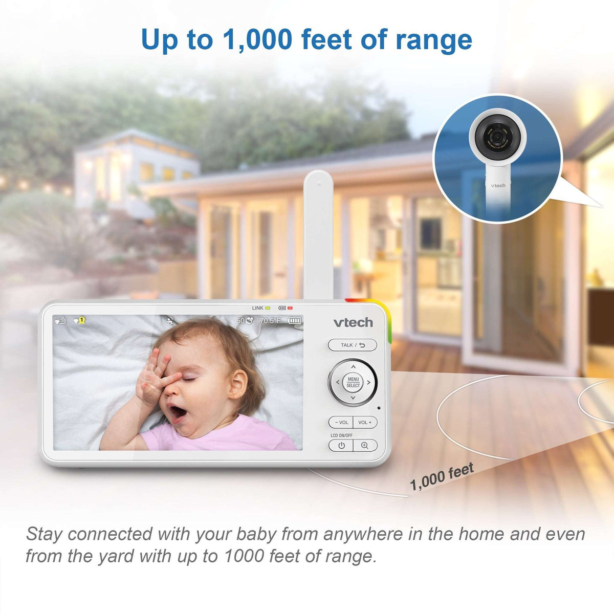 VTech RM5887HD Smart WiFi Baby Monitor with HD Display, Remote Pan & Tilt and Mobile App