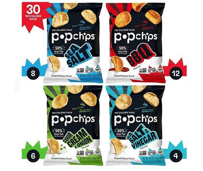 Popchips Variety Pack, 0.8 oz (30-pk)