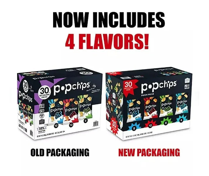 Popchips Variety Pack, 0.8 oz (30-pk)