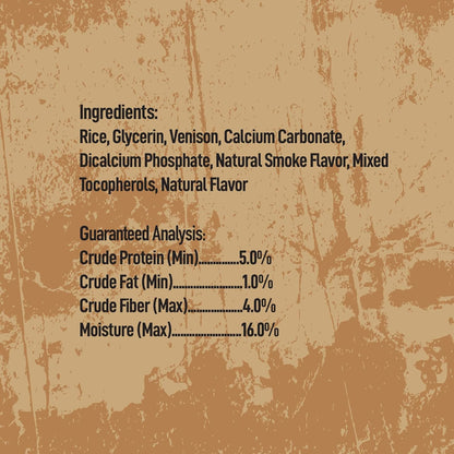 | Wild Chews | Venison Recipe, Made with Real Venison, Limited Ingredient, Long Lasting Chews for Large Dogs | 12 Count
