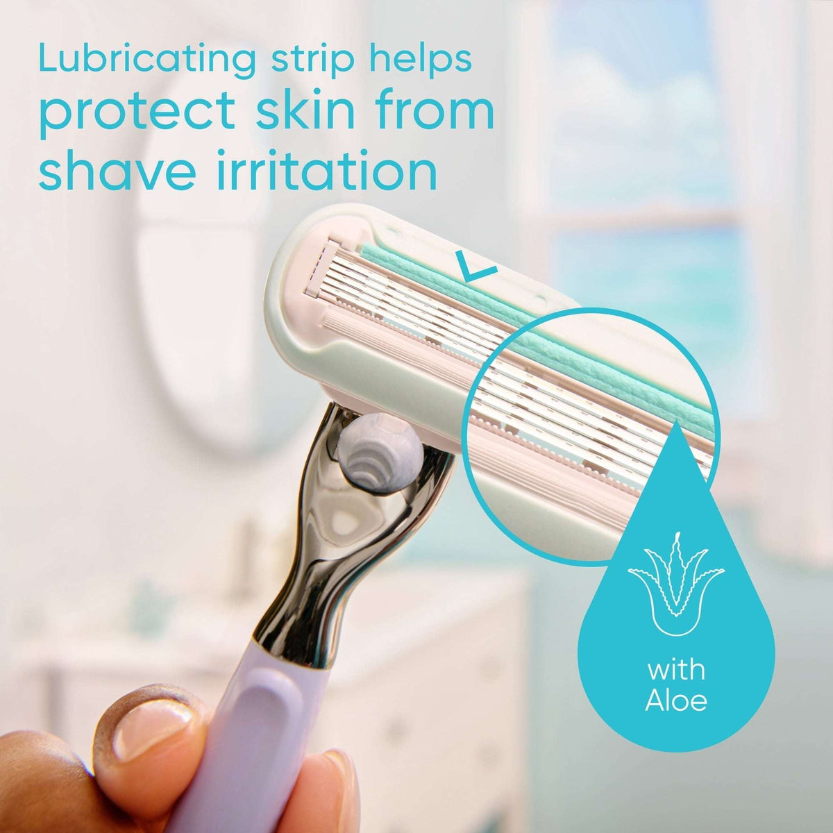 Venus Manual Razor, Summer Surf Extra Smooth Sensitive, 5 Blade Razor, Handle + 2 Refills