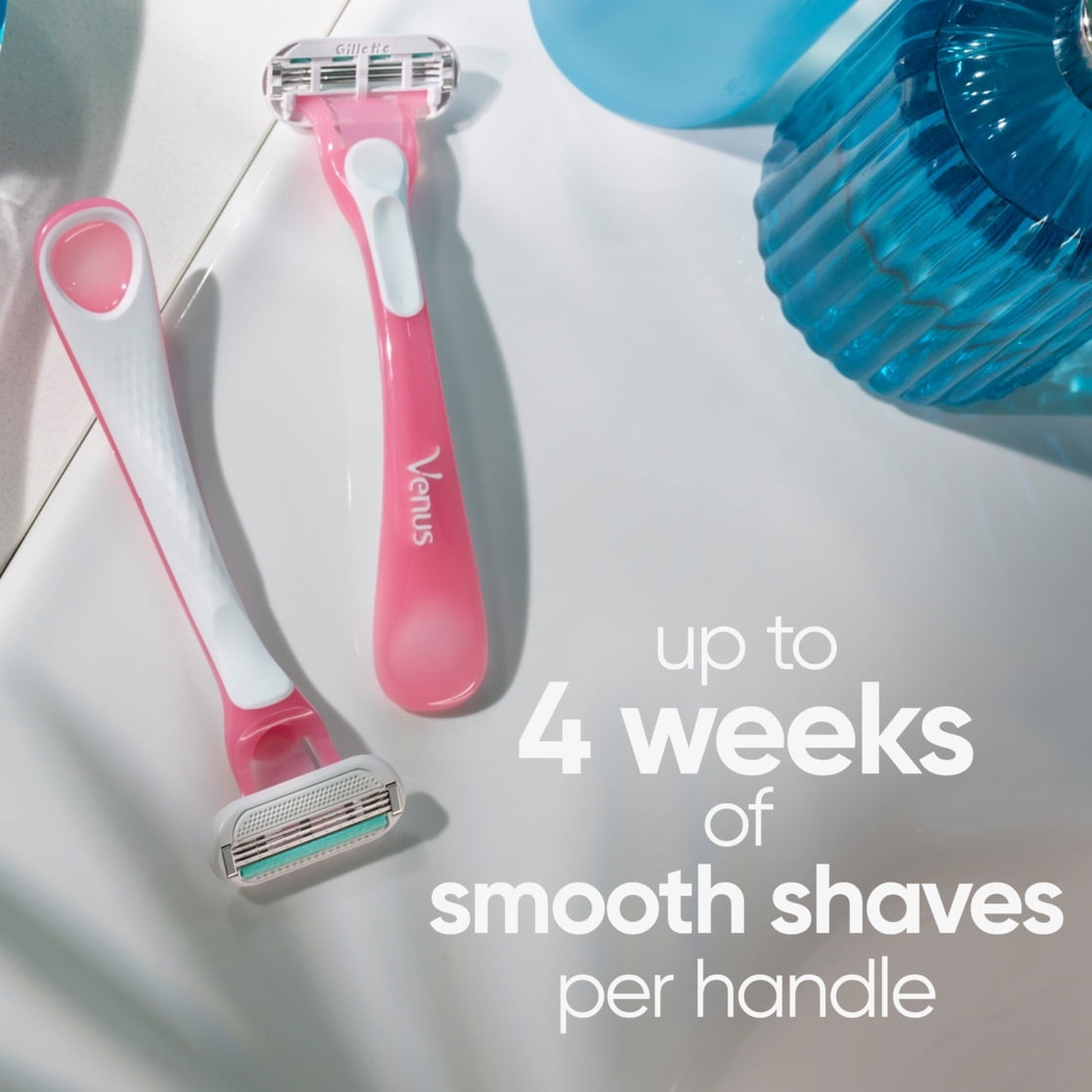 Venus Sensitive Women's 3 Blade Disposable Razor, 3 count, Pink