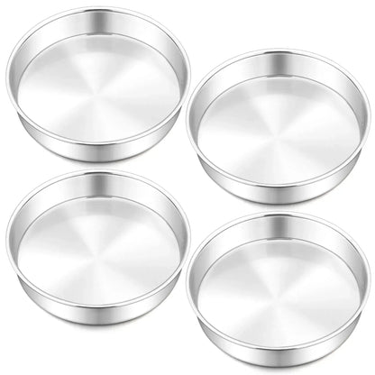 Vesteel Cake Pan, Stainless Steel Round Layer Cake Baking Pans, Non-Toxic & Healthy, Mirror Finish & Dishwasher Safe