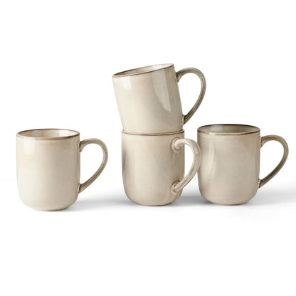 Vesteel Coffee Mug Set of 4, Ceramic Coffee Cups with Handles, 14oz Handmade Reactive Glaze Mugs Set for Coffee Tea Milk, Mug Gifts for Thanksgiving Day Anniversary, Gifts for Men, women, Home, Office and Restuarant