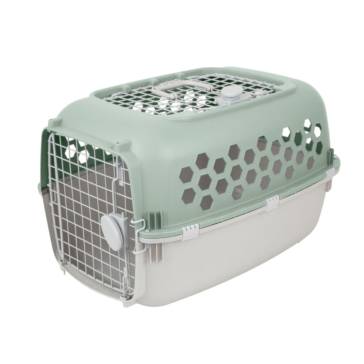 Vibrant Life Kennel for Dogs & Cats, Durable Plastic, Two Door Openings, Blue, Maximum Pet Weight 30 lbs, 24" L x 16.5" W x 14.5"H