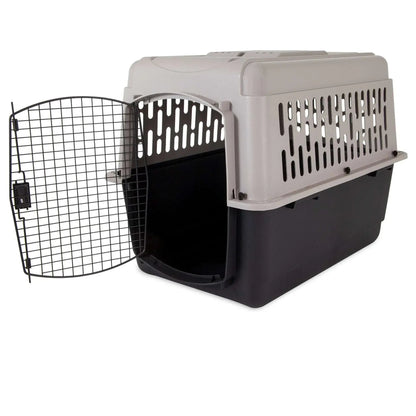 Vibrant Life Pet Portable Kennel for Dogs, Hard-Sided Travel Carrier, Durable, Metal Door, Black & Grey, For Pets up to 10 lbs, 19" L x 12.3" W x 10.8" H