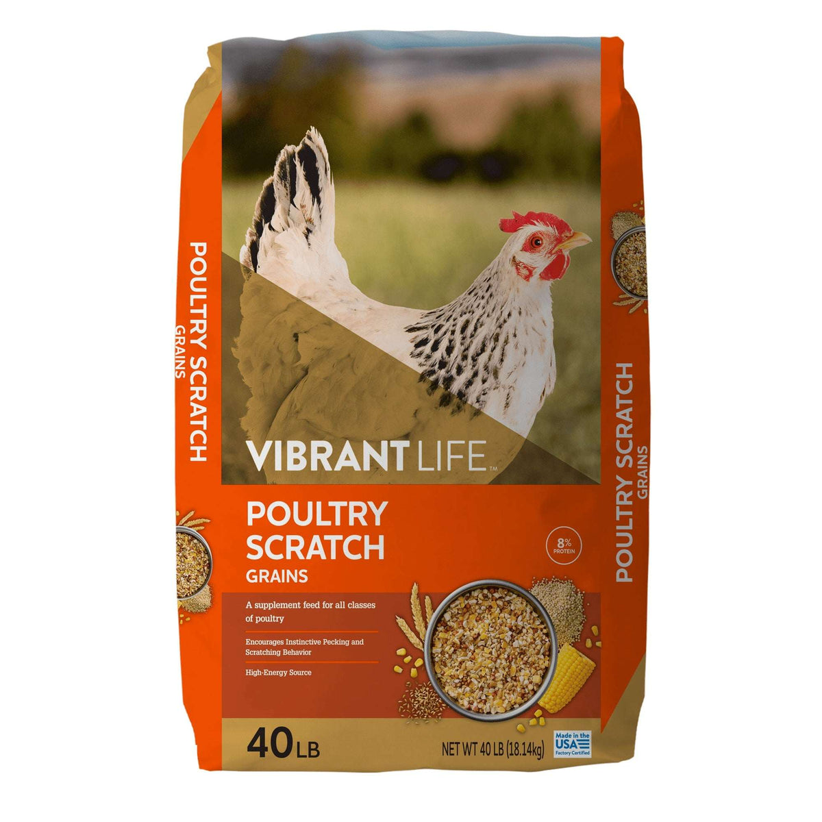 Vibrant Life Poultry Scratch Grains, 40 lb Bag