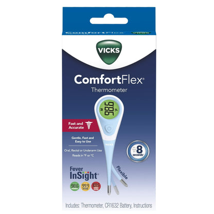 Vicks Comfort Flex Fever In-Sight Digital Thermometer for Adults & Baby Thermometer for Infants, All Ages, V966US