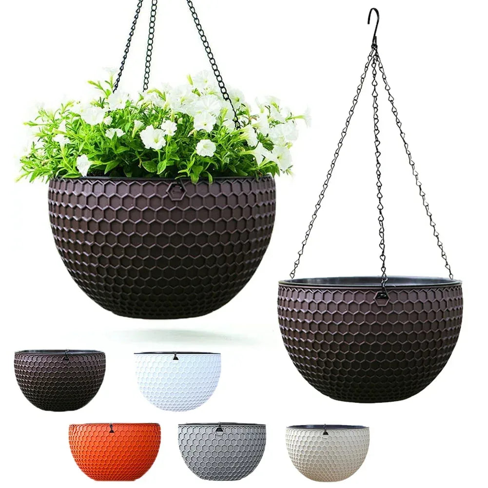 Visland Hanging Planters Self Watering Hanging Basket for Indoor Outdoor Plants Flower Plant Pot