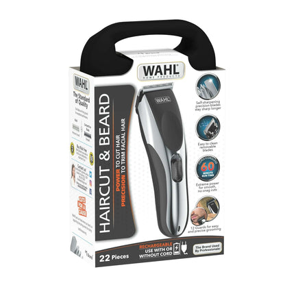 Wahl Haircut & Beard Cordless Trimmer Kit, Men or Women, 22pc, Black - 9639-2201