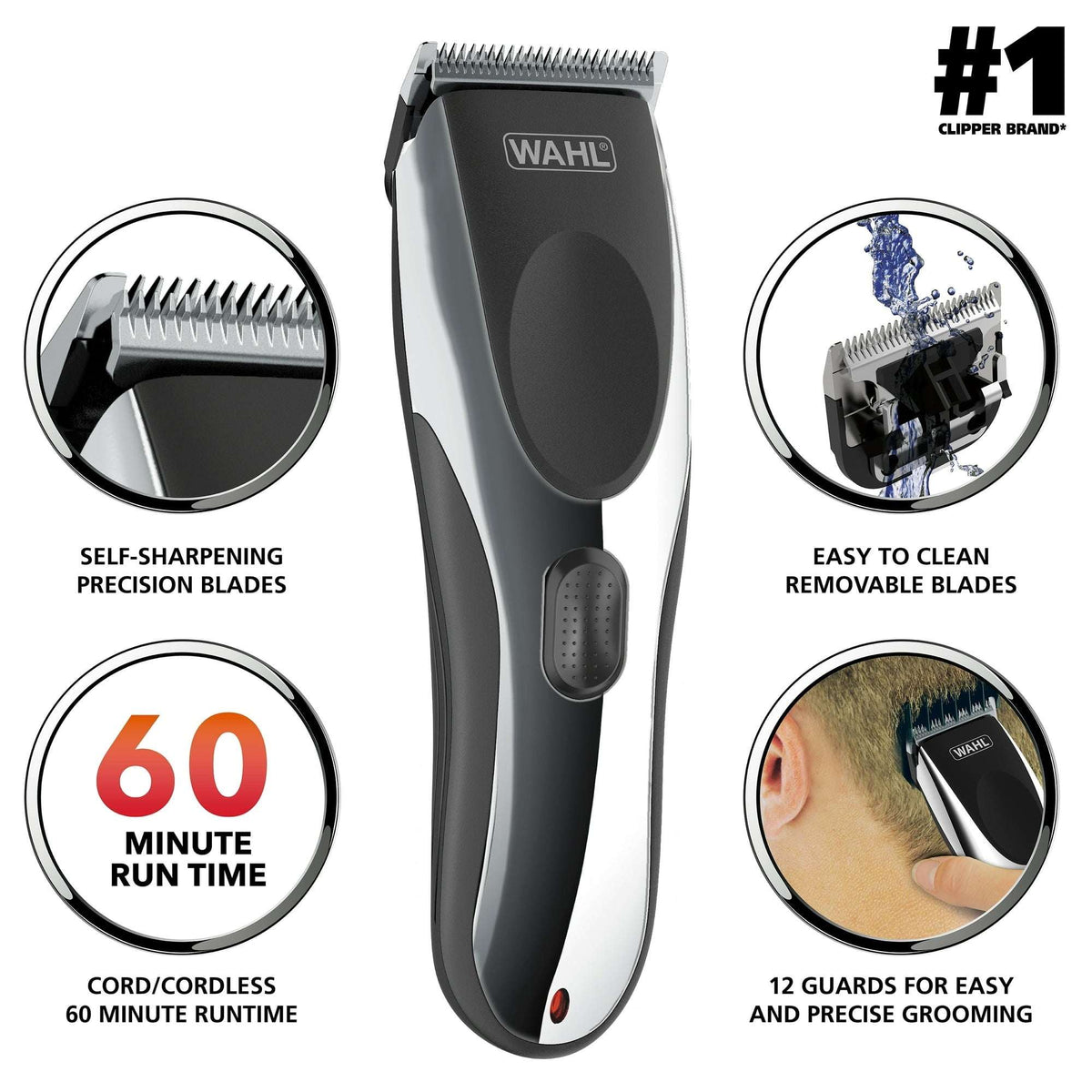 Wahl Haircut & Beard Cordless Trimmer Kit, Men or Women, 22pc, Black - 9639-2201