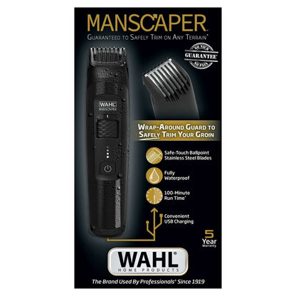 Wahl Manscaper Rechargeable Body Groomer for Men, Waterproof, Lithium Ion Battery, 1pc, Black - 5618-100