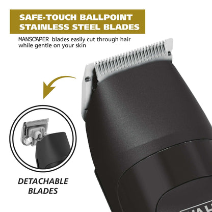 Wahl Manscaper Rechargeable Body Groomer for Men, Waterproof, Lithium Ion Battery, 1pc, Black - 5618-100