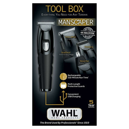 Wahl Manscaper Tool Box Rechargeable Trimmer for Trimming, Shaving, & Detailing for Men - 3024523