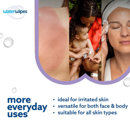 WaterWipes Sensitive Soothing, 99% Water with Botanical Extract, Unscented Baby Wipes, 240 Wipes