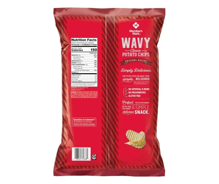 Member's Mark Wavy Potato Chips, 16 oz