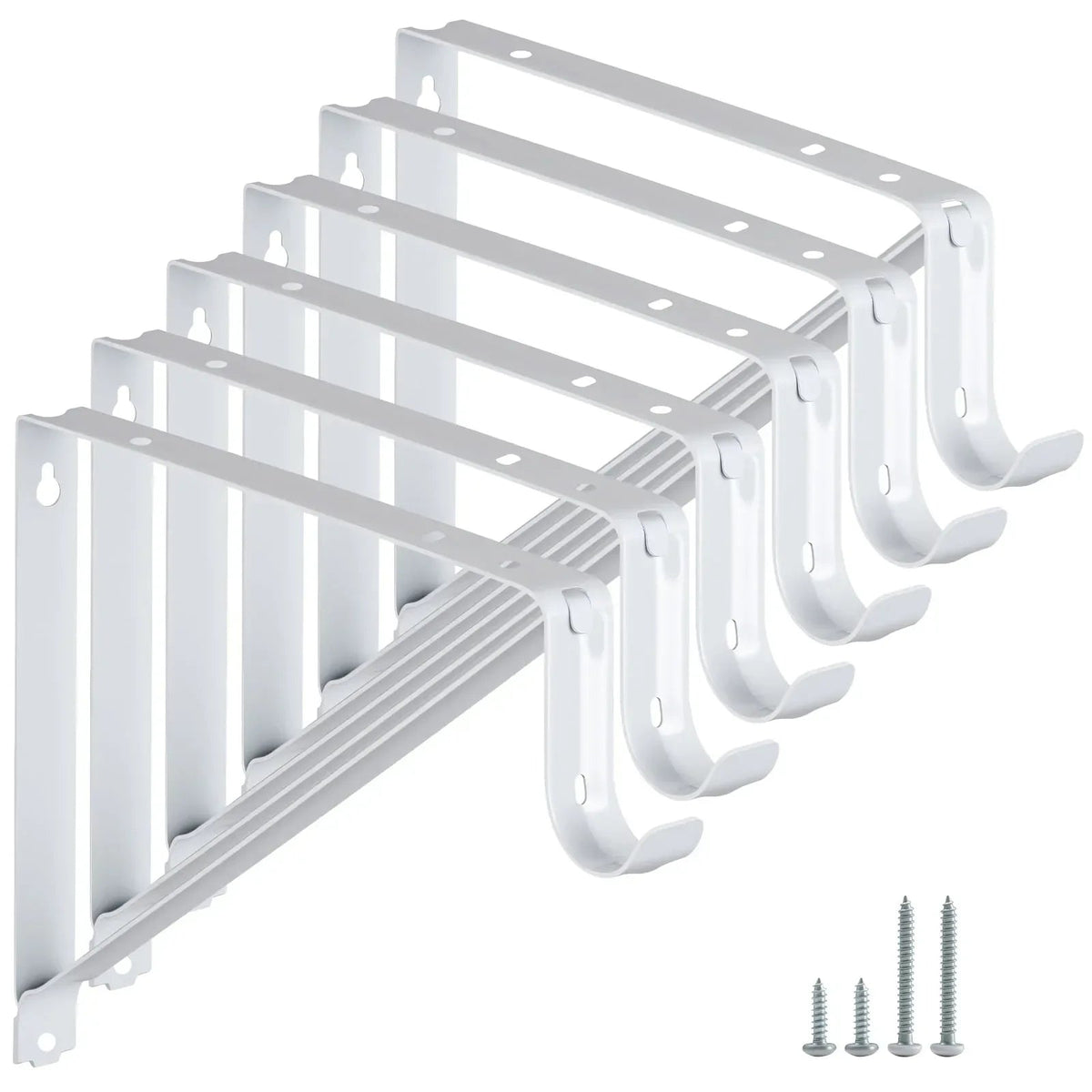 WellMade 11 x 9.5 in Wall Mounted Closet Rod Brackets 2 Pack, Steel Shelves Support with Rod Shelving Support, Black with Screws