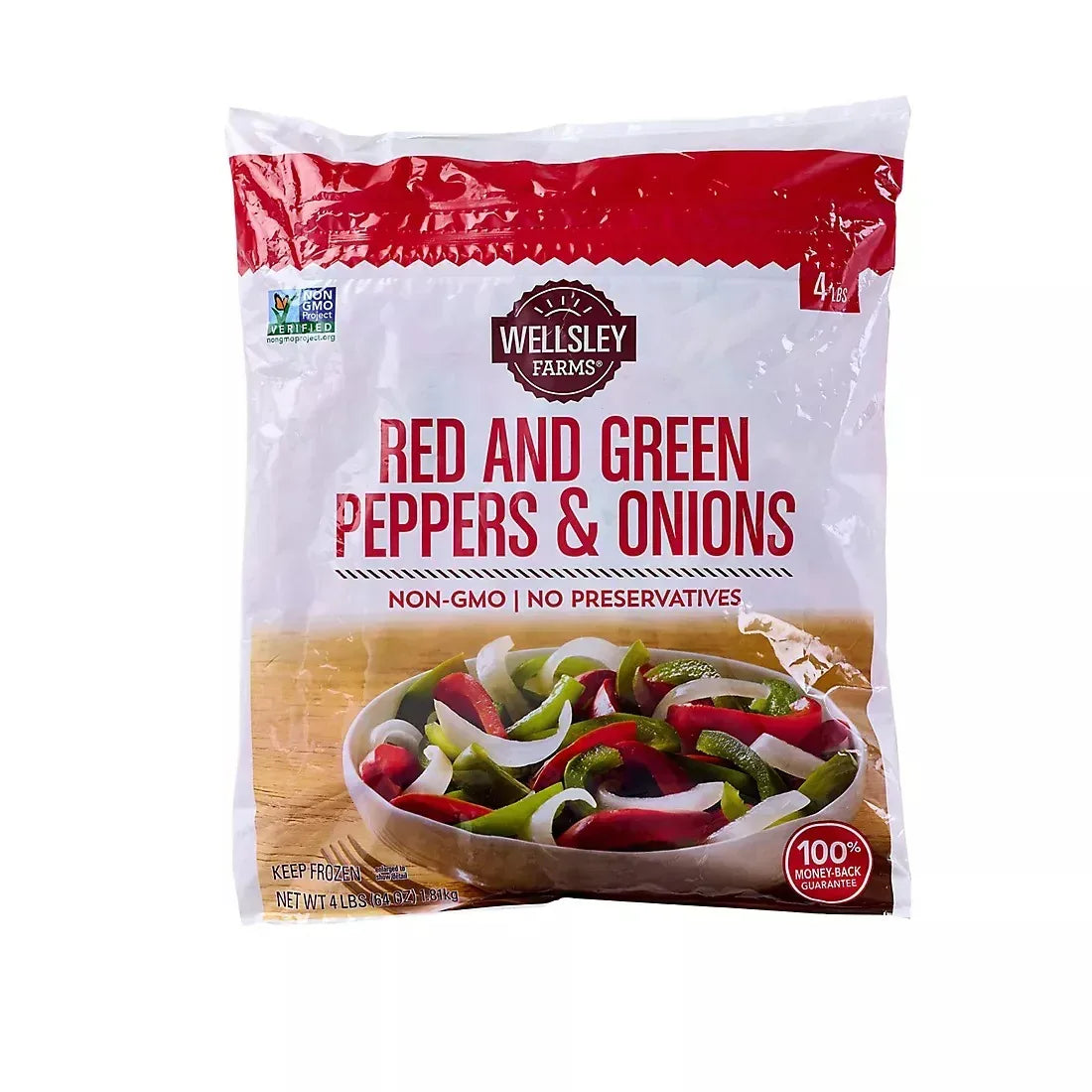 Wellsley Farms Frozen Red & Green Peppers and Onions, 4 ct./1 lb.