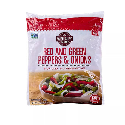 Wellsley Farms Frozen Red & Green Peppers and Onions, 4 ct./1 lb.