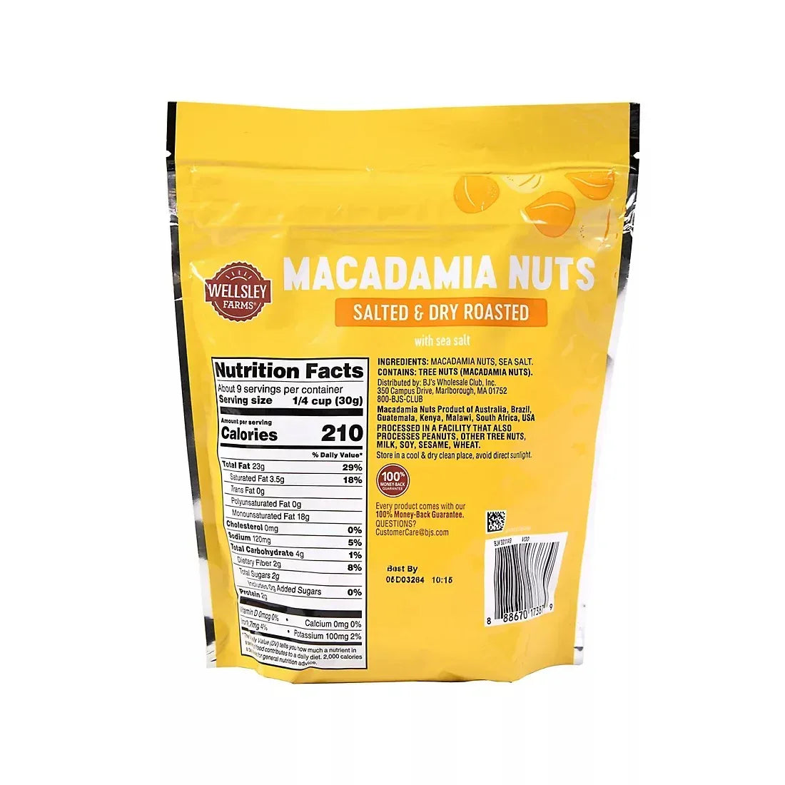 Wellsley Farms Macadamia Nuts with Sea Salt, 10 oz.