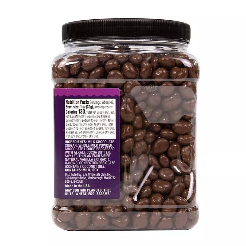 Wellsley Farms Milk Chocolate Covered Raisins, 50 oz.