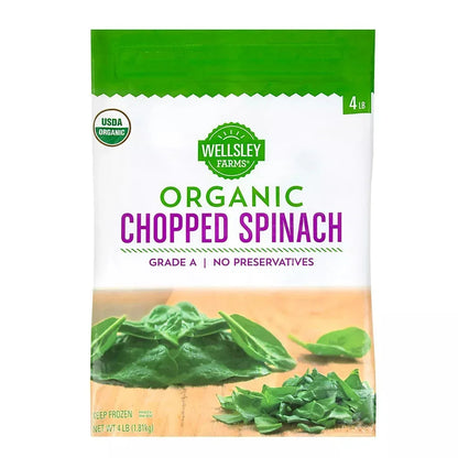 Wellsley Farms Organic Chopped Spinach, 4 lbs.