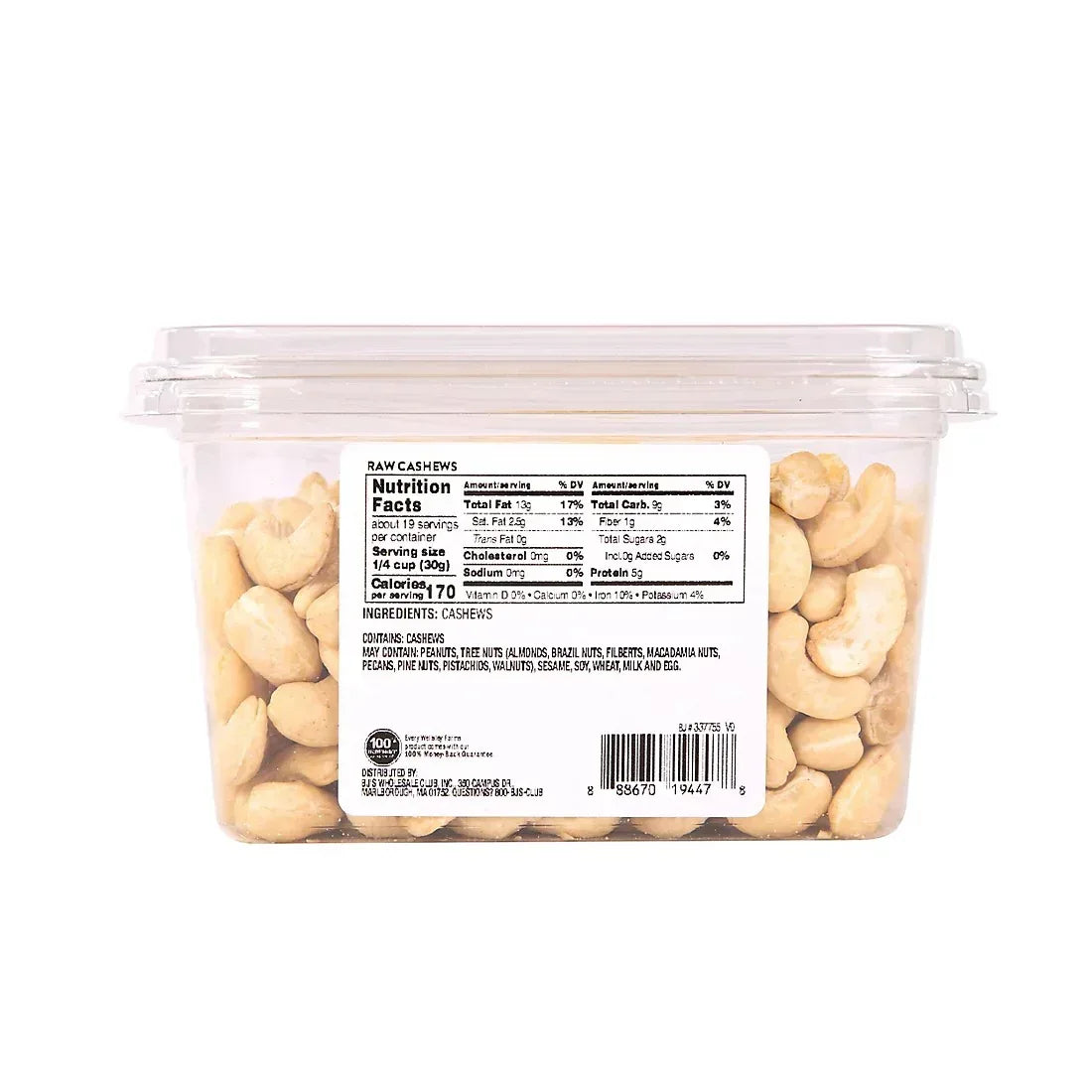 Wellsley Farms Raw Cashews, 20 oz.