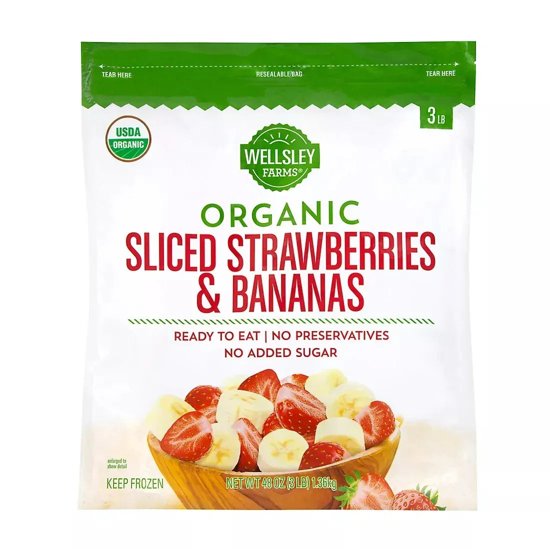 Wellsley Farms Sliced Strawberry and Banana Blend, 3 lbs.