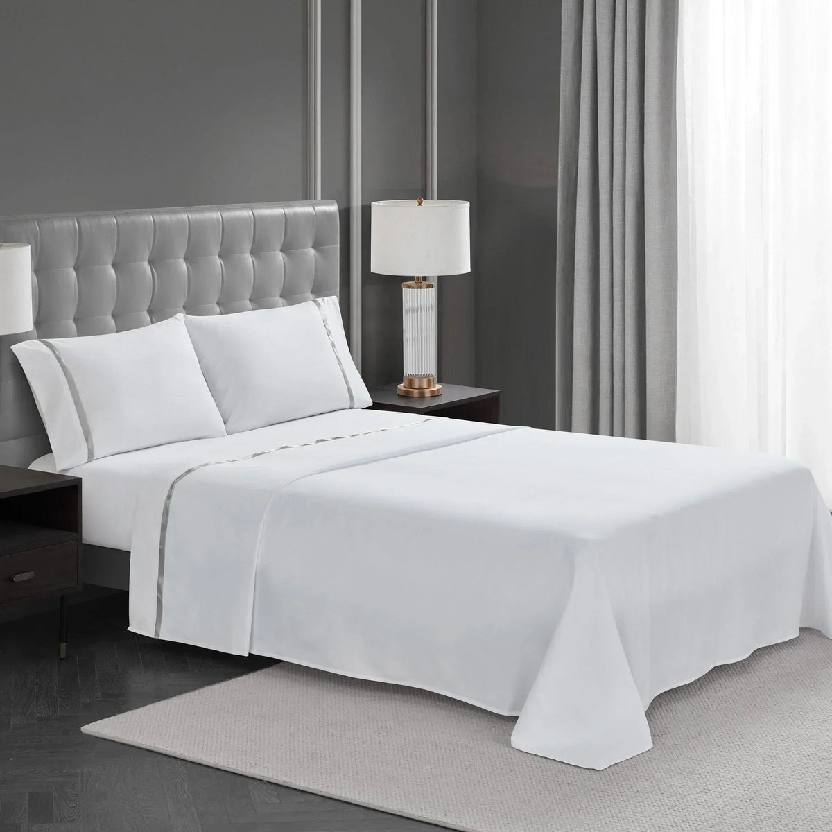West Park Hotel Ribbon Hem 4-piece Sheet Set