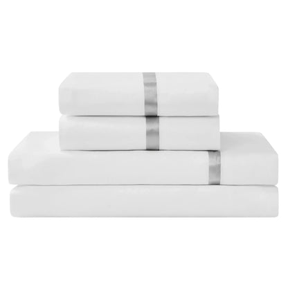 West Park Hotel Ribbon Hem 4-piece Sheet Set