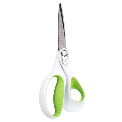 Westcott Carbo Titanium 8 Inch Straight Office Scissors, White, 1-Count