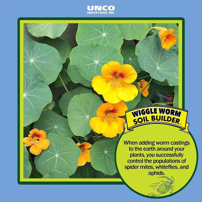 Wiggle Worm Pure Organic Worm Castings - All-Natural Fertilizer for Indoor & Outdoor Plants, Odor-Free, Ideal for Vegetables, Flowers, and Gardens (12 lbs)