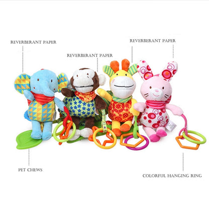 Wmkox8yii Baby Hanging Rattles Toys,Car Seat Toys for Babies 0–12 Months,Baby Soft Teether Toys,Early Cognitive Sensory Soft Hanging Toy for Crib Stroller Mobile Plush Toys