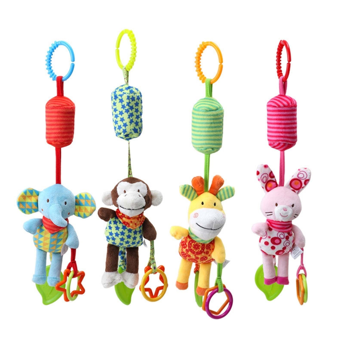 Wmkox8yii Baby Hanging Rattles Toys,Car Seat Toys for Babies 0–12 Months,Baby Soft Teether Toys,Early Cognitive Sensory Soft Hanging Toy for Crib Stroller Mobile Plush Toys