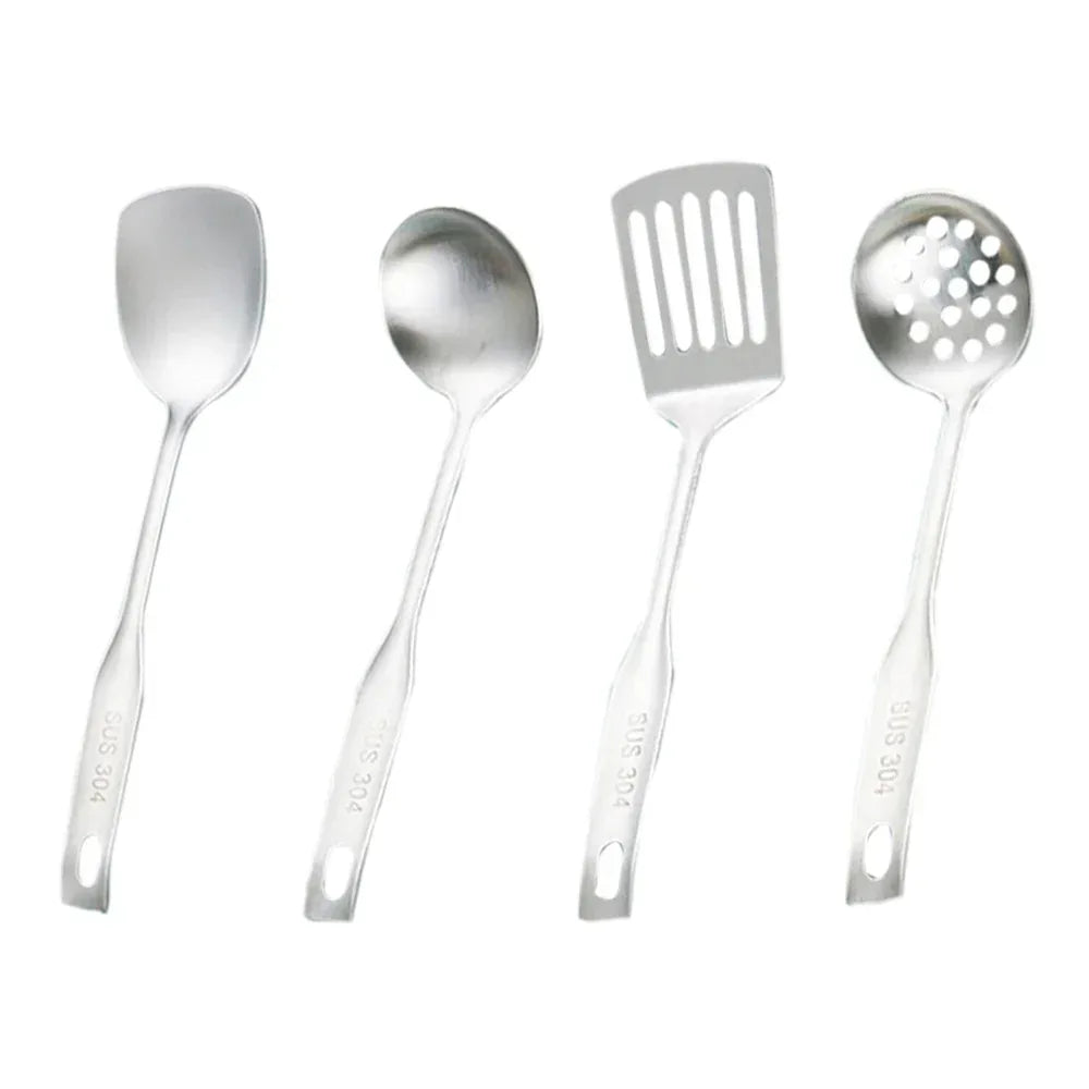 Wok Spatula and Ladle, Skimmer Spoon, Slotted Spatula - 304 Stainless Steel Kitchen Utensils Set, 4-Pieces Cooking Tools,Wok Accessoriesgolden