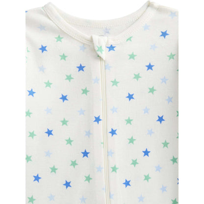 Wonder Nation Organic Cotton Baby Unisex Zip Front Footed Sleep N Play Pajamas, 3-Pack, Sizes Preemie-6/9 Months
