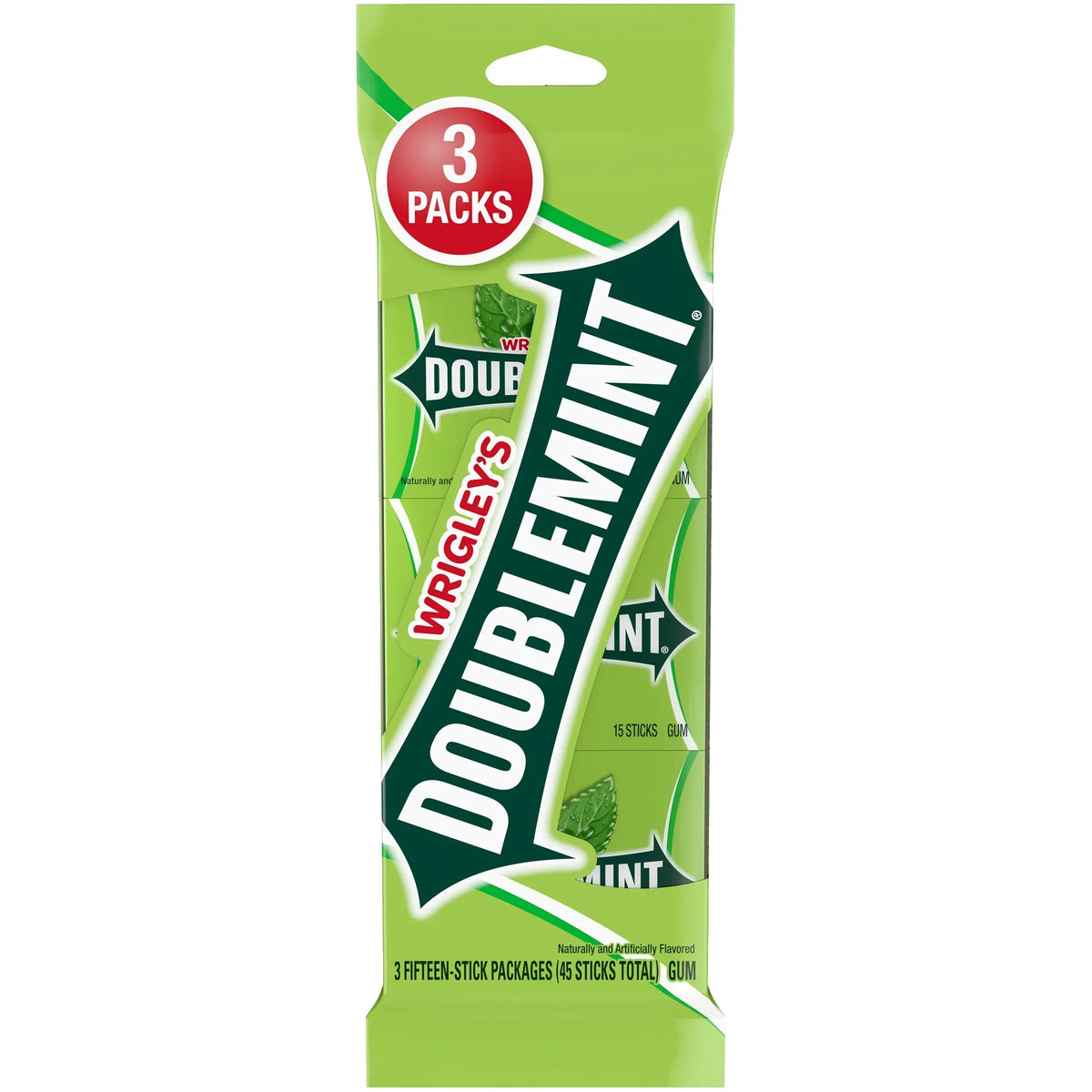 Wrigley's Doublemint Mint Gum Chewing Gum - 15 Pieces Pack