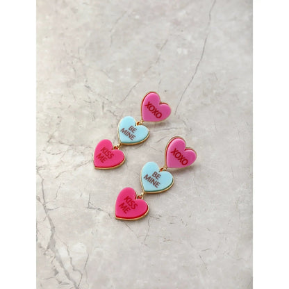 Way to Celebrate Valentine's Day Candy Heart Earrings, 1 Pair