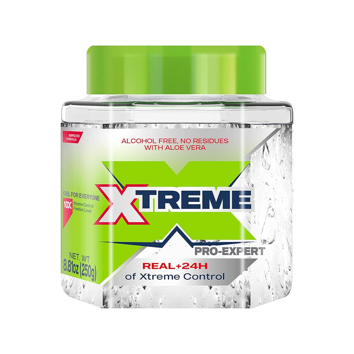 Xtreme Pro-Expert Clear Styling Hair Gel, Alcohol-Free 24-Hours Extreme Control with Aloe Vera, 8.81 oz Jar (Pack of 24)