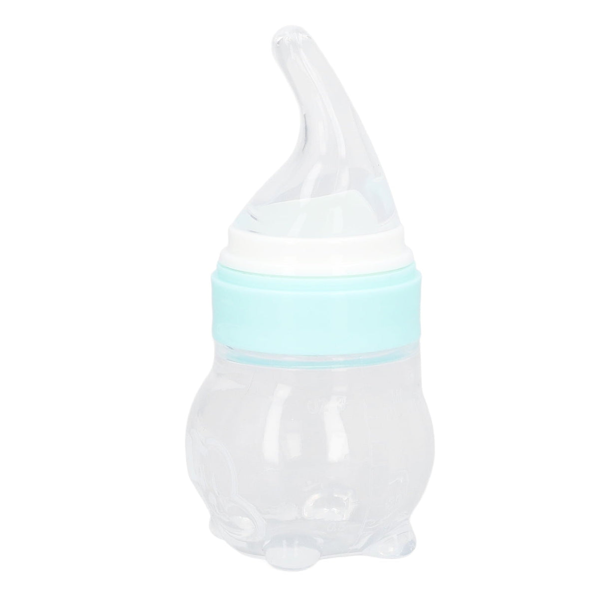 YAHHU Multifunction Baby Bottle Food Feeder, Detachable Infant Silicone Cereal Squeeze Feeder with Spoon, 8.27 inches / 21 cm