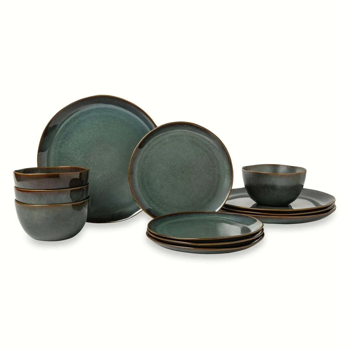 Yellowstone Dutton 12-Piece Reactive Ceramic Dinnerware Set
