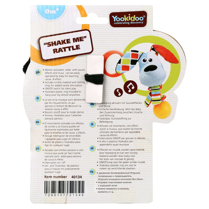Yookidoo 'Shake me' Rattle - Multi-Textured and Attach Toys to Baby Gyms, Carriers, Strollers (Dog)