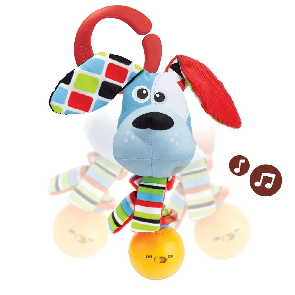 Yookidoo 'Shake me' Rattle - Multi-Textured and Attach Toys to Baby Gyms, Carriers, Strollers (Dog)