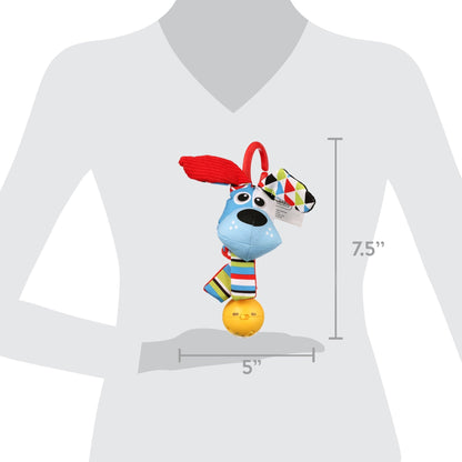 Yookidoo 'Shake me' Rattle - Multi-Textured and Attach Toys to Baby Gyms, Carriers, Strollers (Dog)