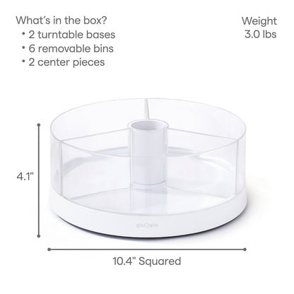 YouCopia Lazy Susan Turntable with Removable Bins, 2-Pack