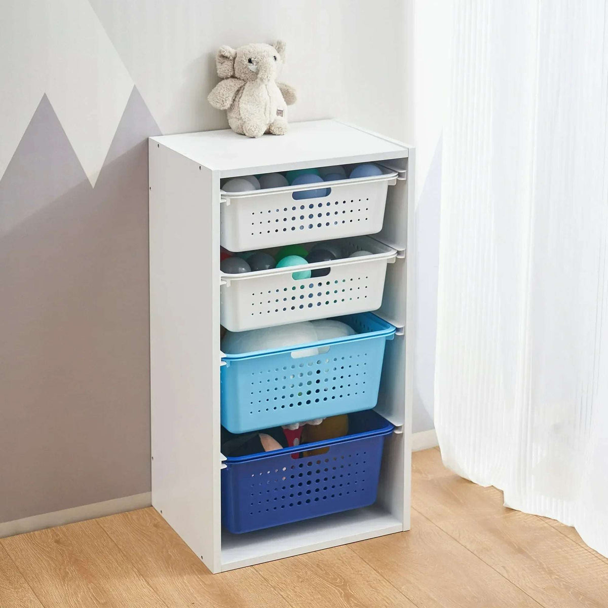 Your Zone Kids Sliding Bin Organizer with 4 Storage Bins