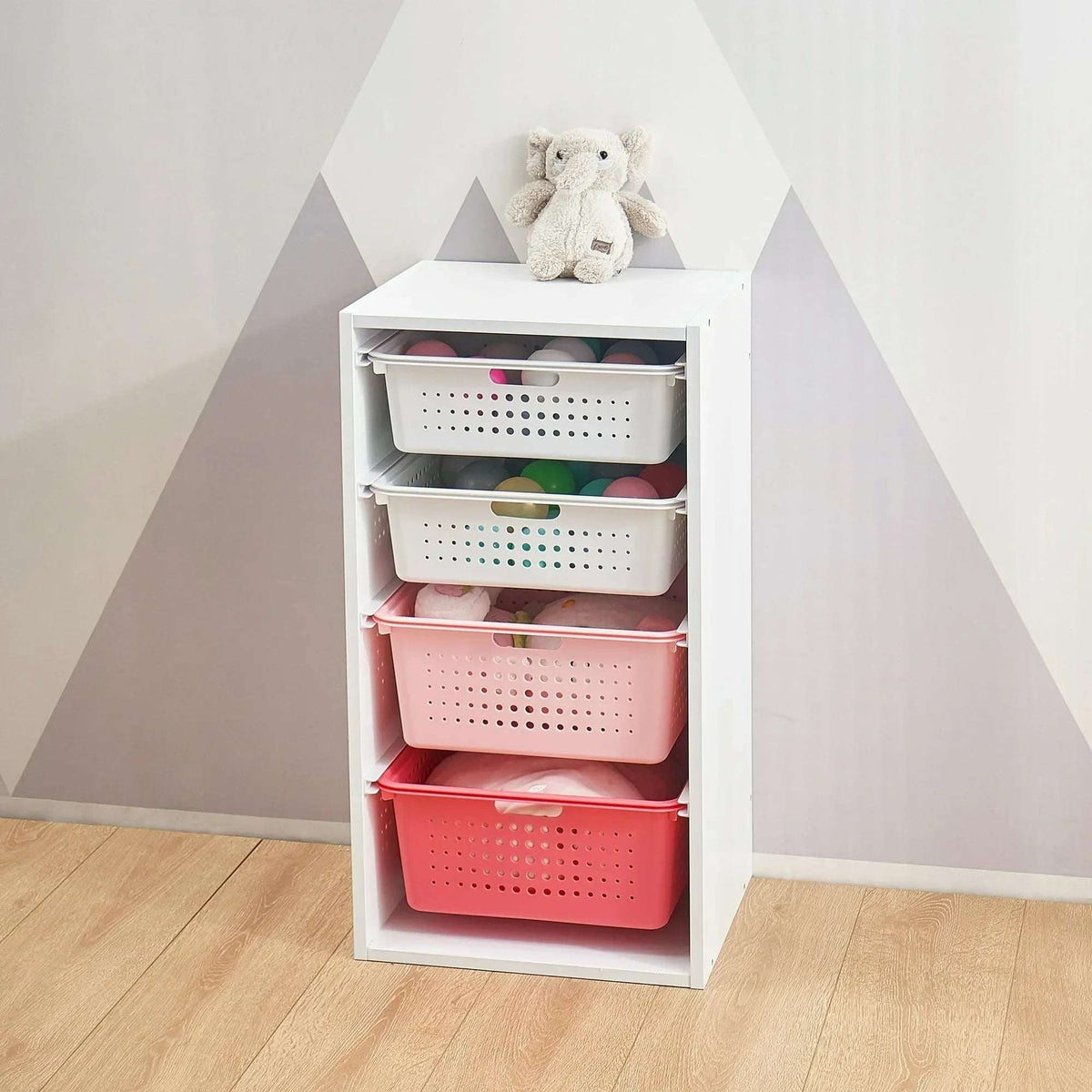 Your Zone Kids Sliding Bin Organizer with 4 Storage Bins