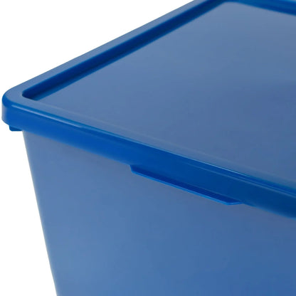 Your Zone Kids Large Plastic Stacking Storage Bin with Lid, 12 in x 12.4 in x 9.4 in