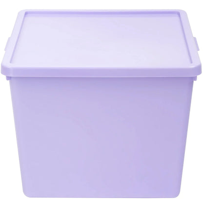Your Zone Kids Large Plastic Stacking Storage Bin with Lid, 12 in x 12.4 in x 9.4 in